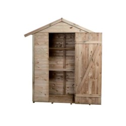 Armoire de jardin bois Léo naturel, L.193 X H.220 X P.83 Cm