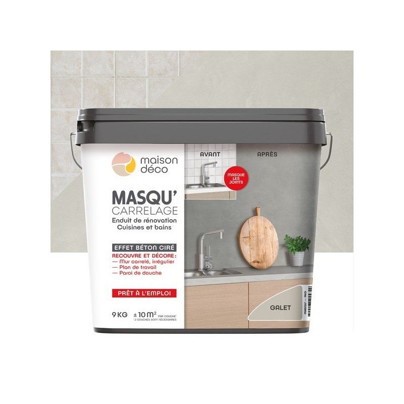 Enduit Masqu'Carrelage Et Mur Maison Deco, Galet, 9 Kg