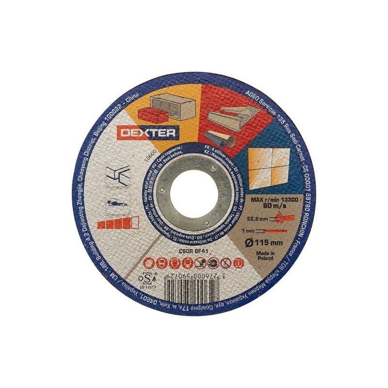 Disque multicoupe pour multimatériaux T41, DEXTER, diam. 115 x 1 x 22.23 mm