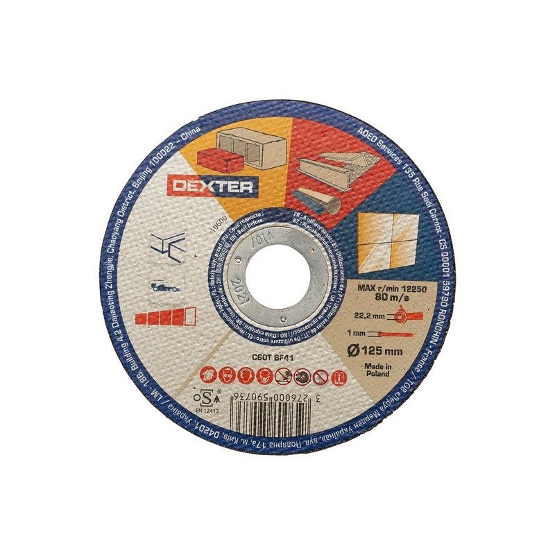 Disque multicoupe pour multimatériaux T41, DEXTER, diam. 125 x 1 x 22.23 mm