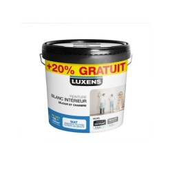 Peinture blanc mur LUXENS Séjour et chambre mat 10L+20% gratuit