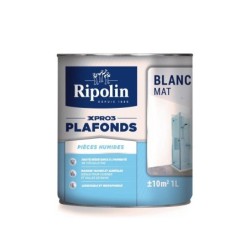 Peinture Plafond Ripolin Xpro3 Pièces Humides Blanc Mat, 1 L