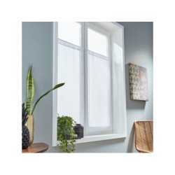 Paire De Vitrages Transparent, Idealis Blanc L.60 X H.120 Cm