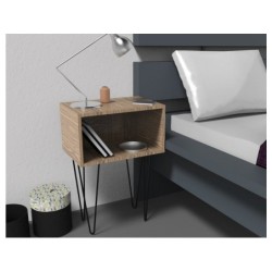 Pied Table Basse Design Cime Fixe Acier Époxy Noir