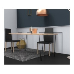 Pied table DESIGN CIME fixe acier époxy noir