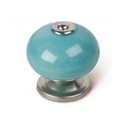 Bouton De Meuble Boule Bleu Porcelaine H.38 X L.40 X P.40 Mm