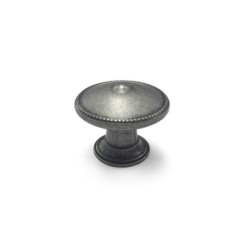 Bouton De Meuble Rond Zamak Vieilli Gris H.24 X L.30 X P.30 Mm