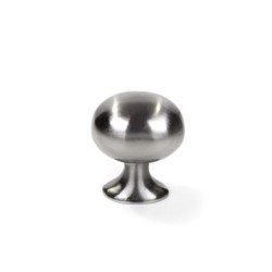 Bouton De Meuble Ovale Argent Zamak H.31 X L.26 X P.21 Mm