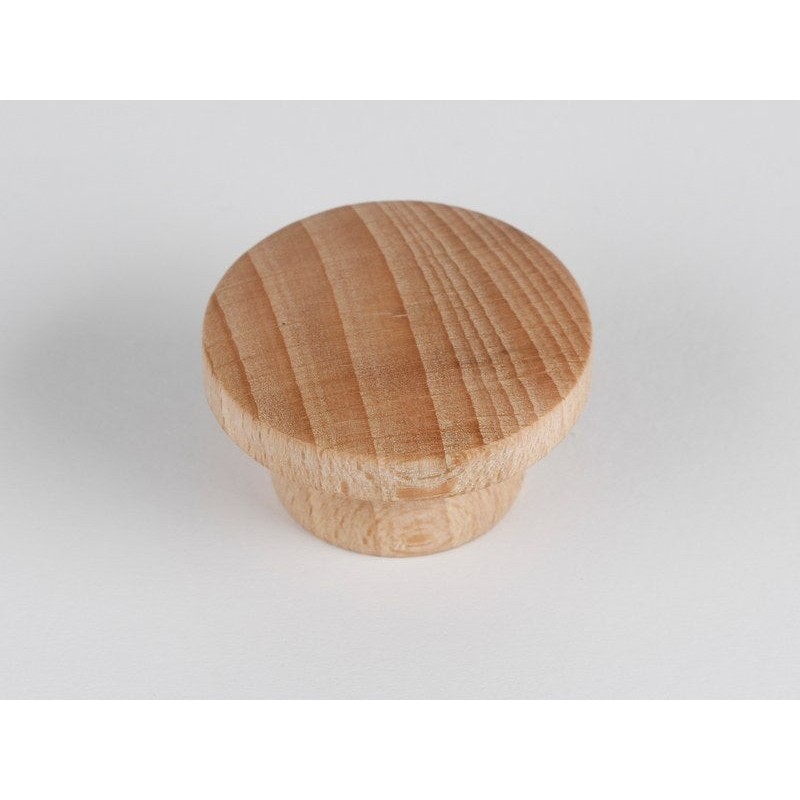 Lot De 6 Boutons De Meuble Rond Bois Brut H.22 X L.39 X P.39 Mm