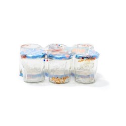 Lot de 6 confituriers 324 ml couvercle to d82mm decore