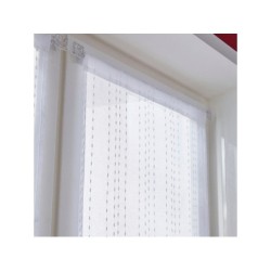 Vitrage transparent, Livia blanc l.80 x H.160 cm