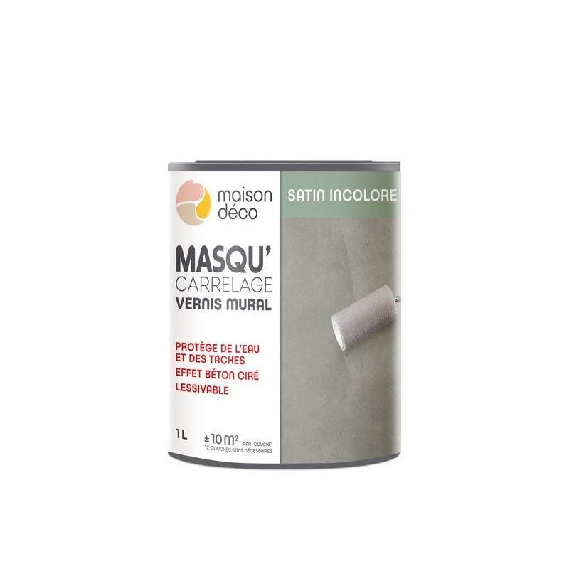 Vernis, Masqu'Carrelage Maison Deco, Transparent, 1 L