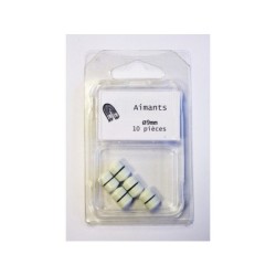 Lot De 10 Magnets Classic Rond, Blanc L.6.7 X H.11 Cm