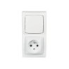 Interrupteur Et Prise Avec Terre Saillie Complet, Legrand Asl, Blanc