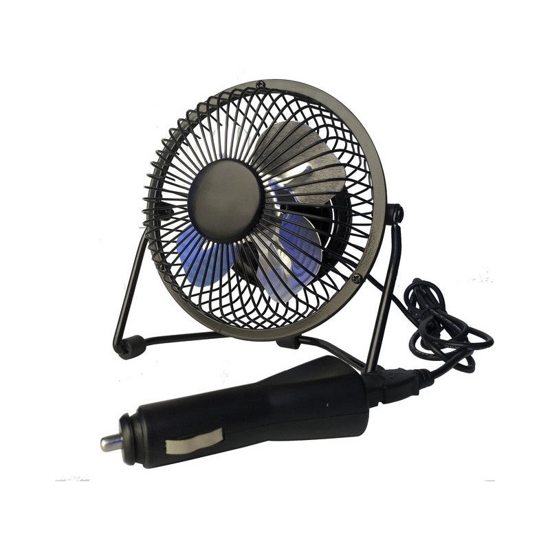 Ventilateur sur table Lara 10cm 4 watts USB chargeur allume cigare noir