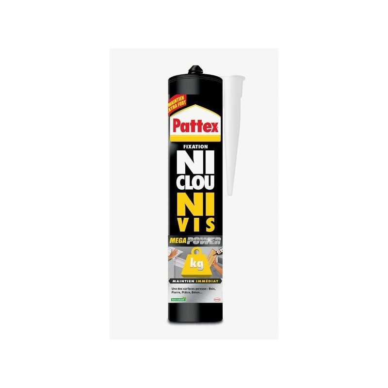 Colle fixation interieur acryliq pattex ni clou ni vis bois blc 370g