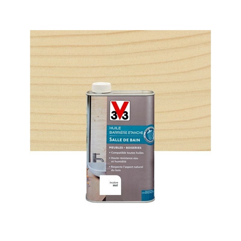 Huile Salle De Bains Hydro'Activ V33 Incolore Mat 0.5 L