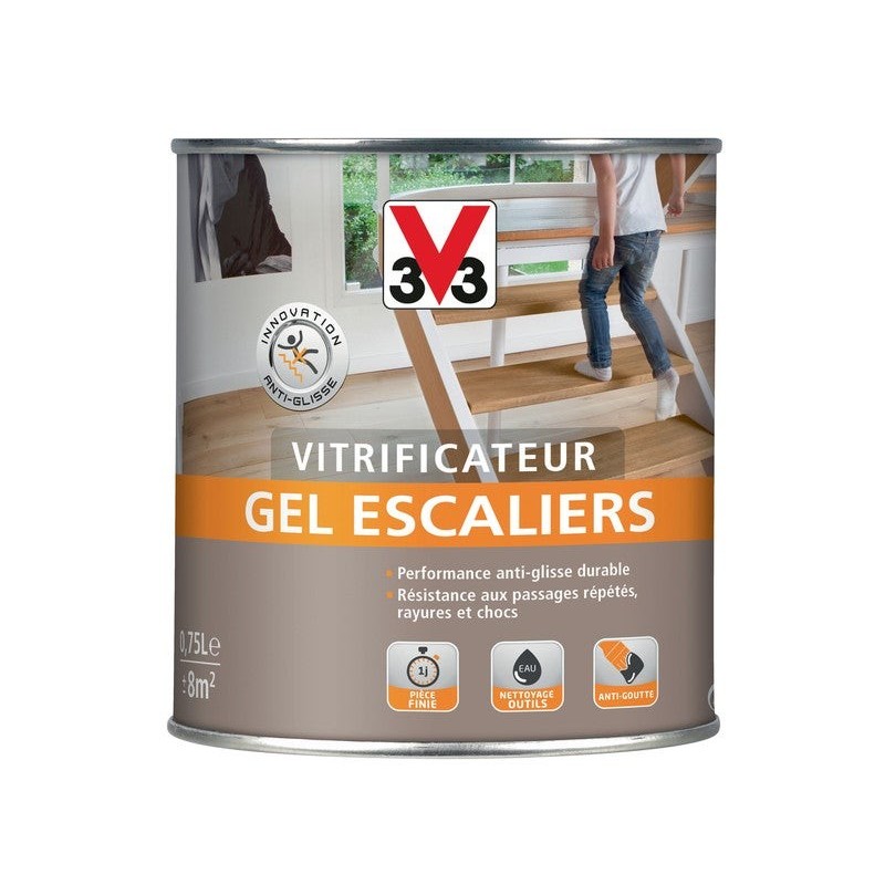 Vitrificateur Gel Escalier V33, Incolore Mat, 2.5 L