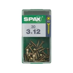 Lot De 30 Vis Acier Tête Fraisée Pozidriv Spax, Diam.3 Mm X L.12 Mm