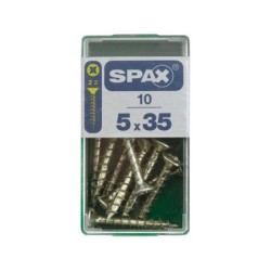 Lot De 10 Vis Acier Tête Fraisée Pozidriv Spax, Diam.5 Mm X L.35 Mm