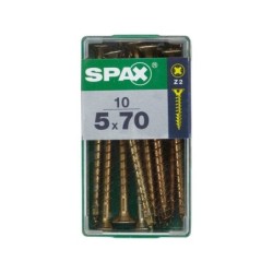 Lot De 10 Vis Acier Tête Fraisée Pozidriv Spax, Diam.5 Mm X L.70 Mm